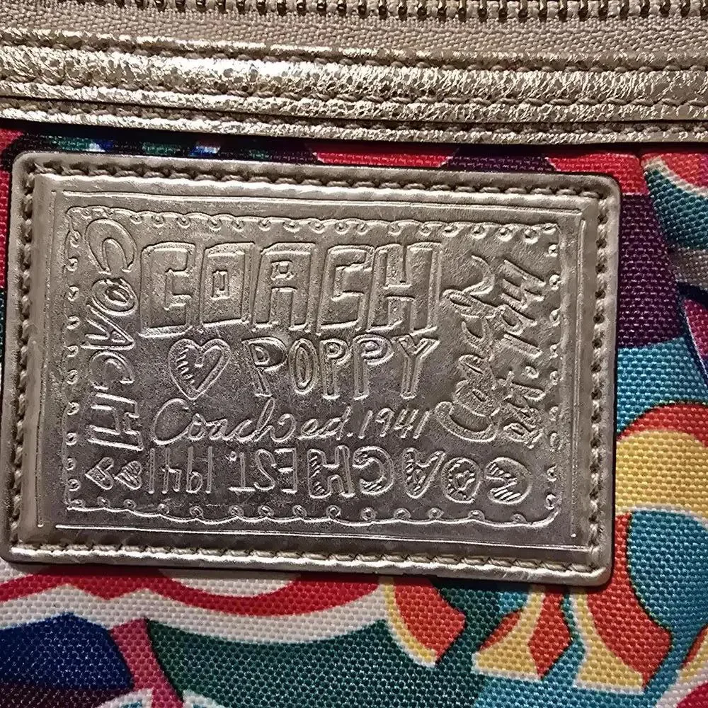 *SOLD*Coach Poppy Multicolor Wristlet Clutch - Picture 2 of 9